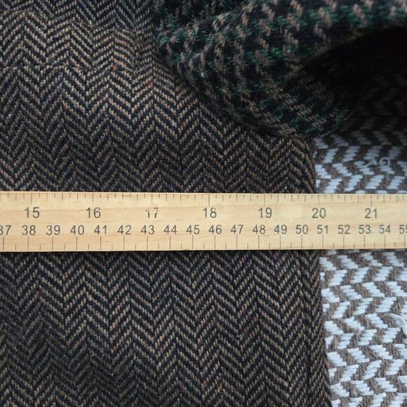 The Limited Vintage 90s Suede Wool Houndstooth Blazer M English Countryside Prep - Picture 9 of 11